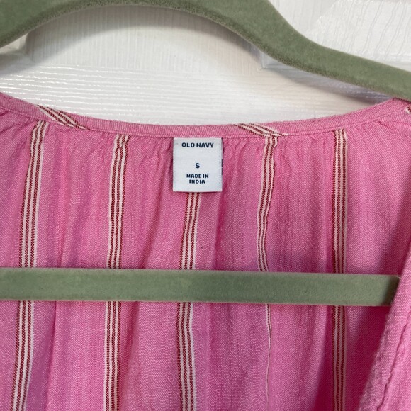 Old Navy pink striped wrap blouse top - Picture 3 of 5